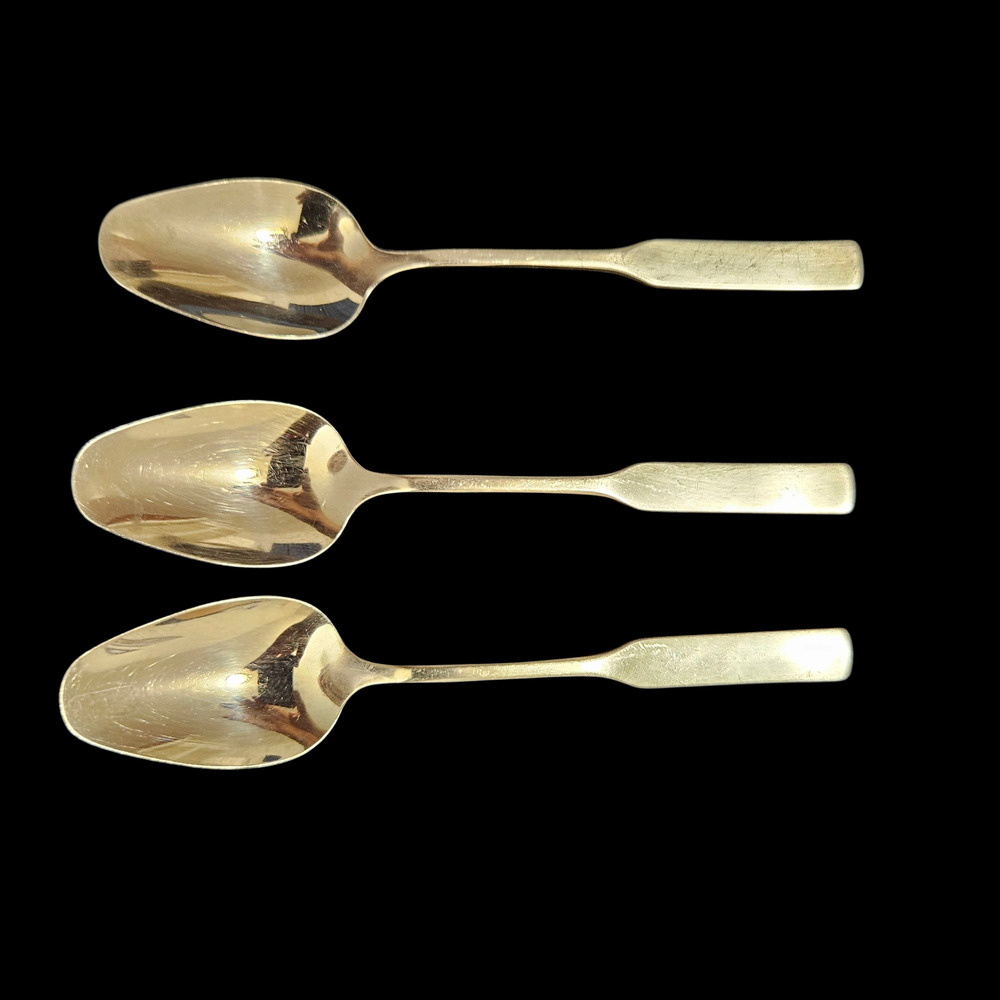 Set of 3 Oneida USA Stainless Steel Flatware Spoons Teaspoons Vintage Plain